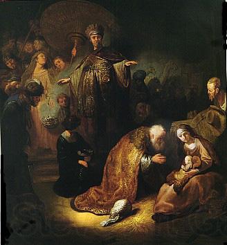 REMBRANDT Harmenszoon van Rijn The Adoration of the Magi. Spain oil painting art